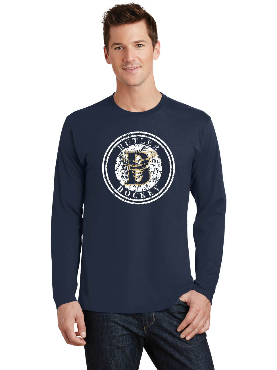 Distressed Logo LS T-Shirt - Butler