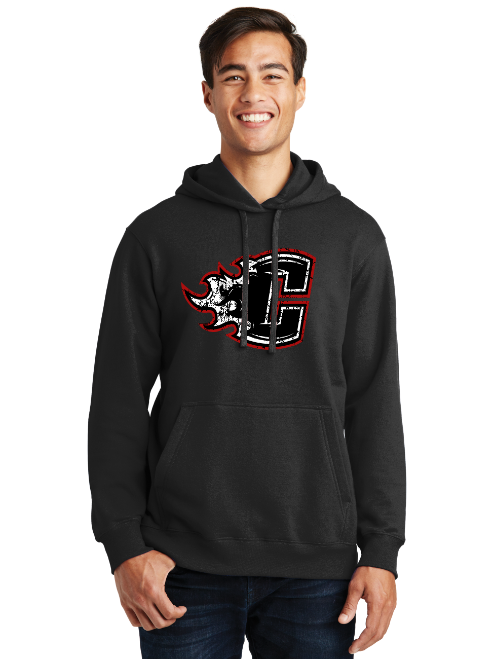 Distressed Logo Hoodie - Crawford