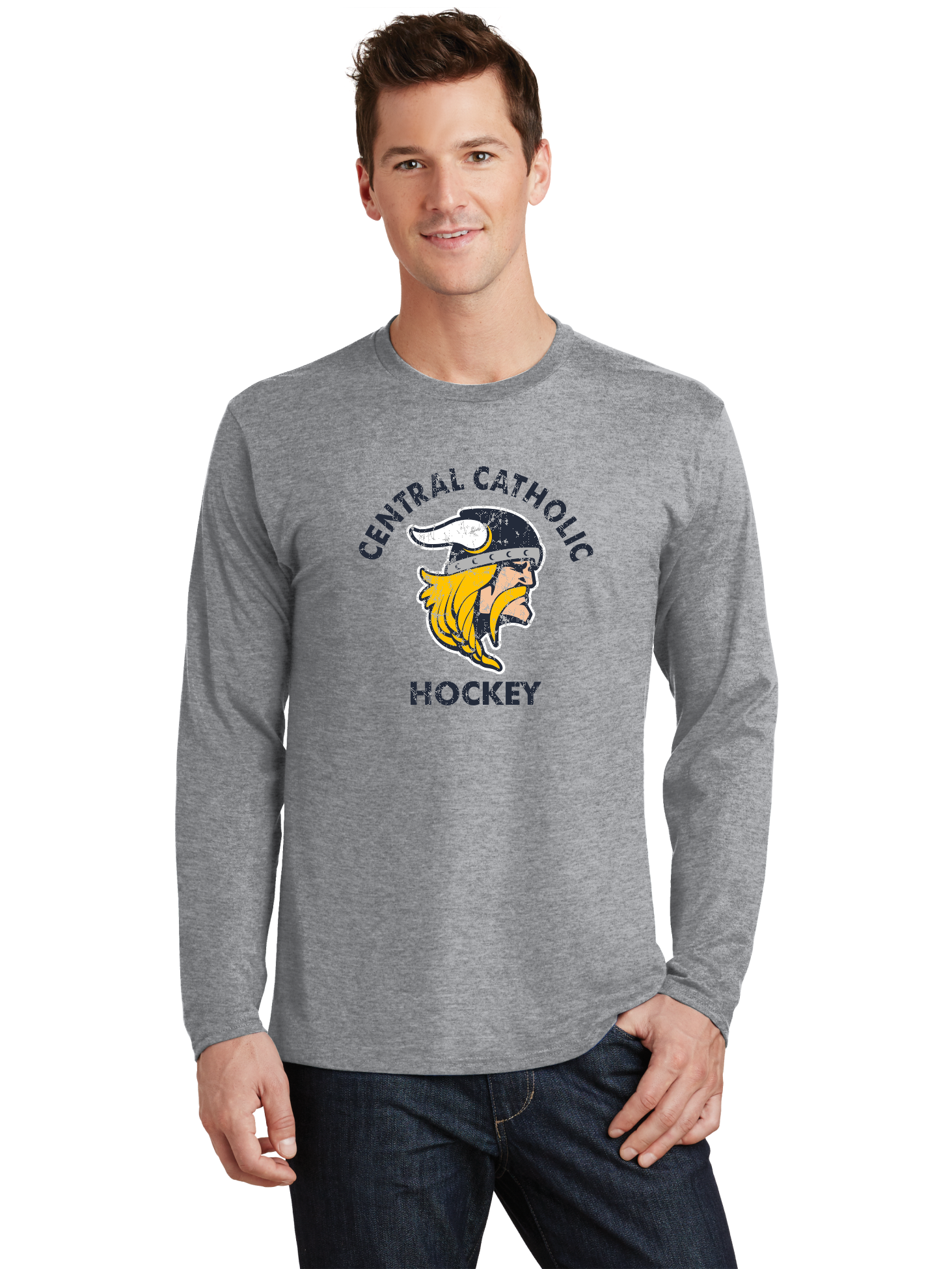 Distressed Logo LS T-Shirt - Central Catholic