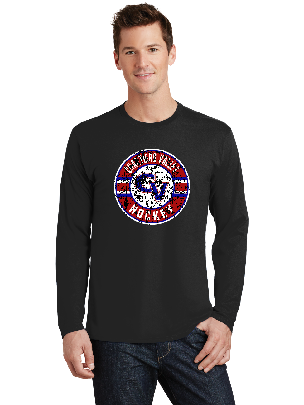 Distressed Logo LS T-Shirt - Chartiers Valley