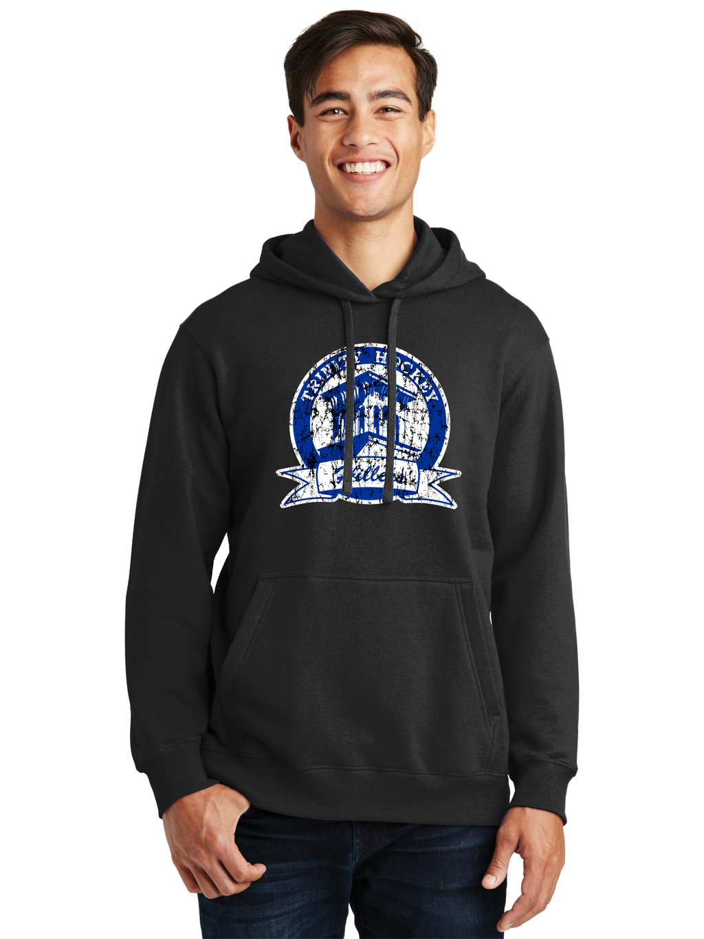 Distressed Logo Hoodie - Trinity