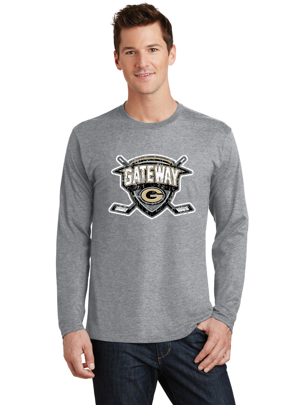 Distressed Logo LS T-Shirt - Gateway