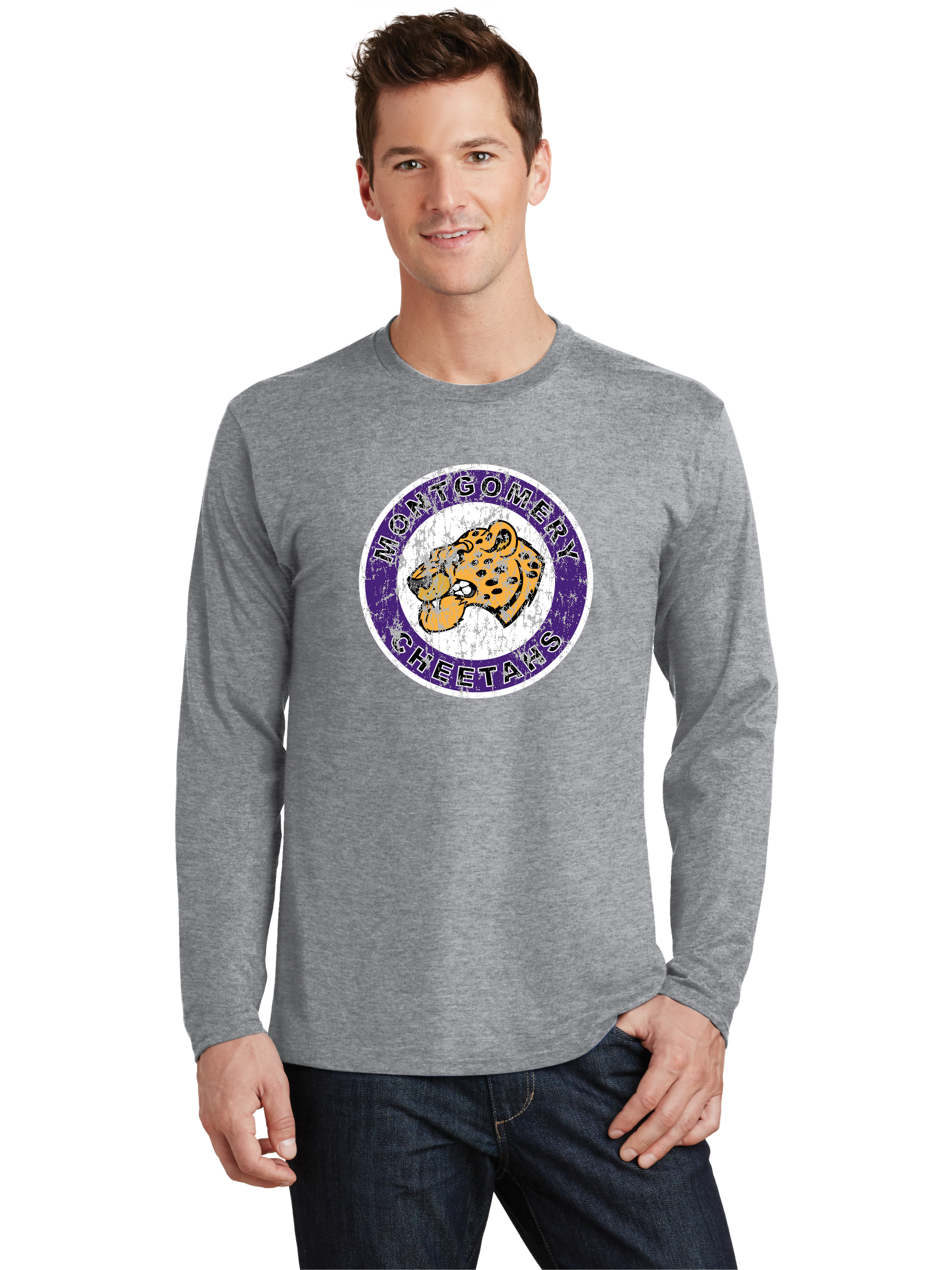 Distressed Logo LS T-Shirt - Cheetahs