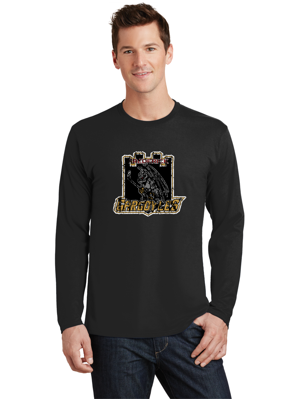 Distressed Logo LS T-Shirt - Gargoyles