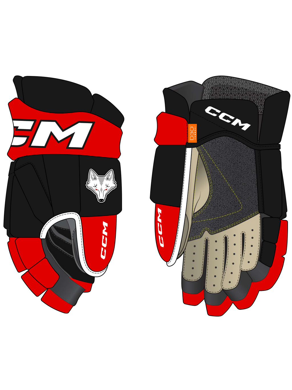 Custom Team Gloves - Foxes