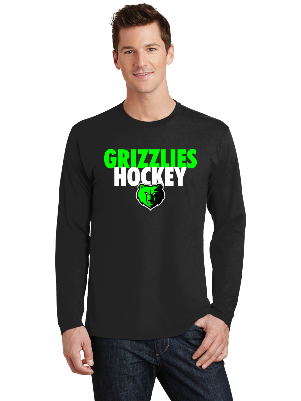 Text LS T-Shirt - Grizzlies