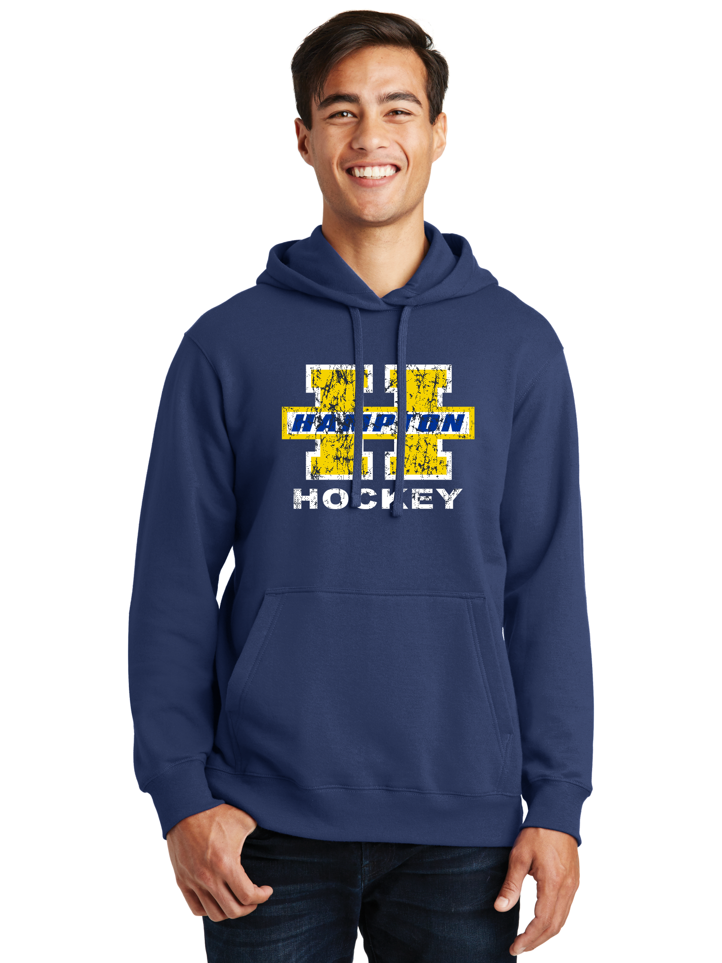 Distressed Logo Hoodie - Hampton