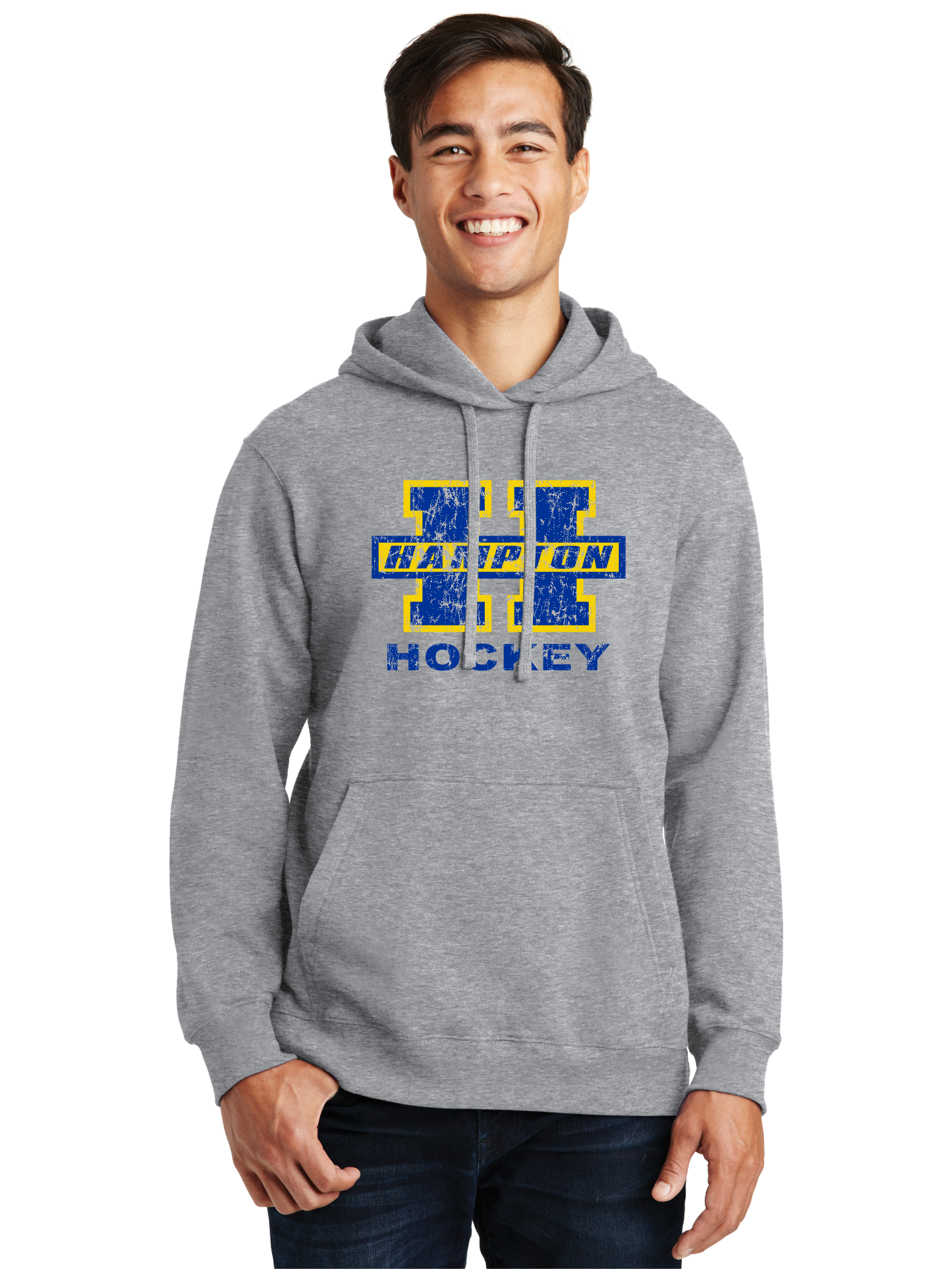 Distressed Logo Hoodie - Hampton