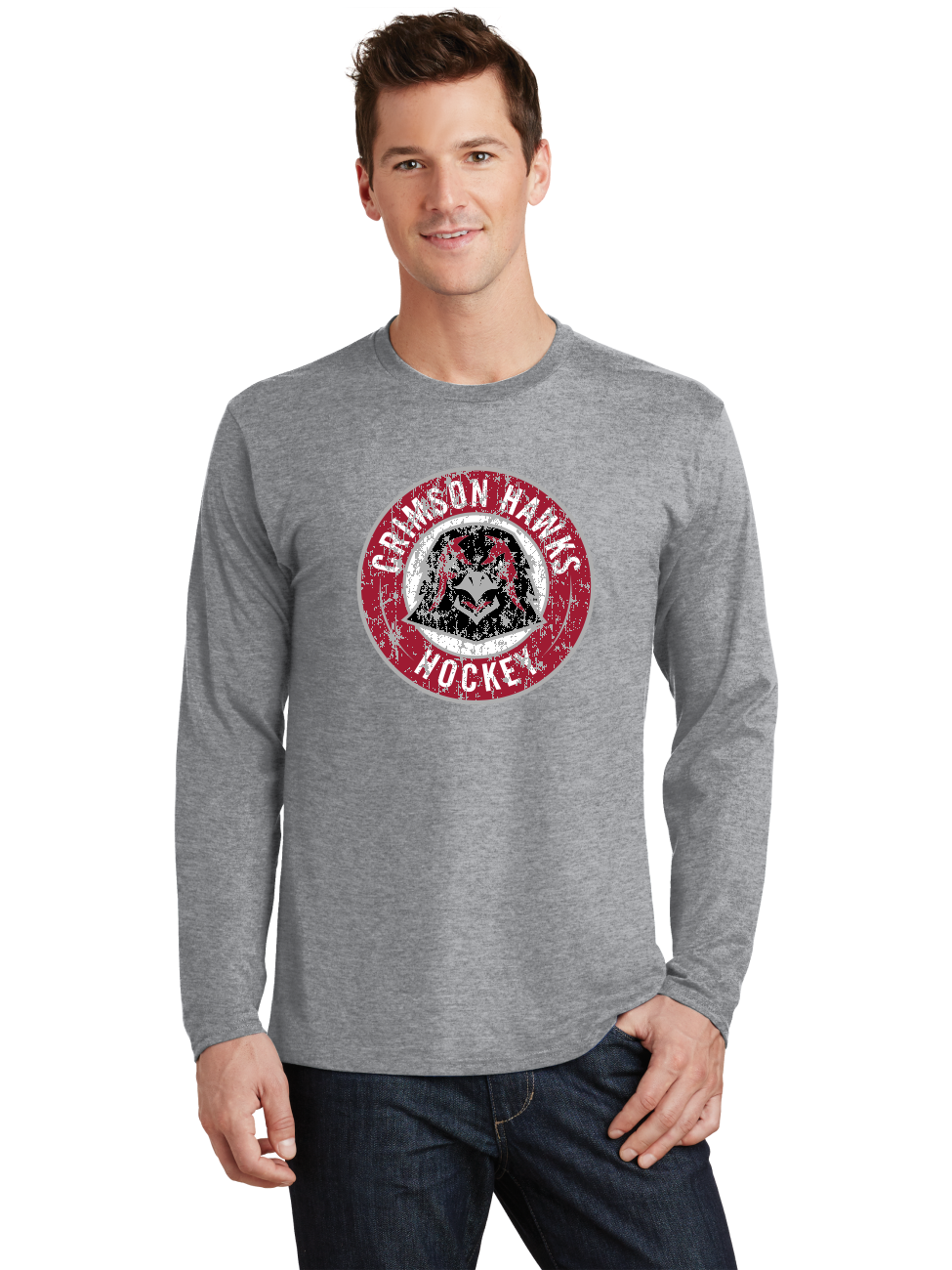 Distressed Logo LS T-Shirt - IUP