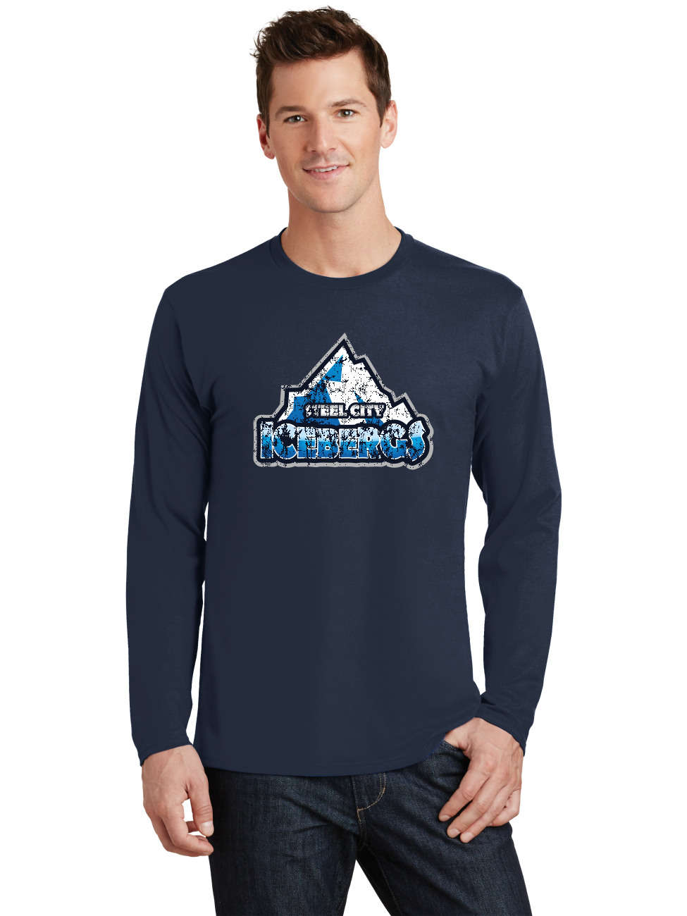 Distressed Logo LS T-Shirt - Icebergs
