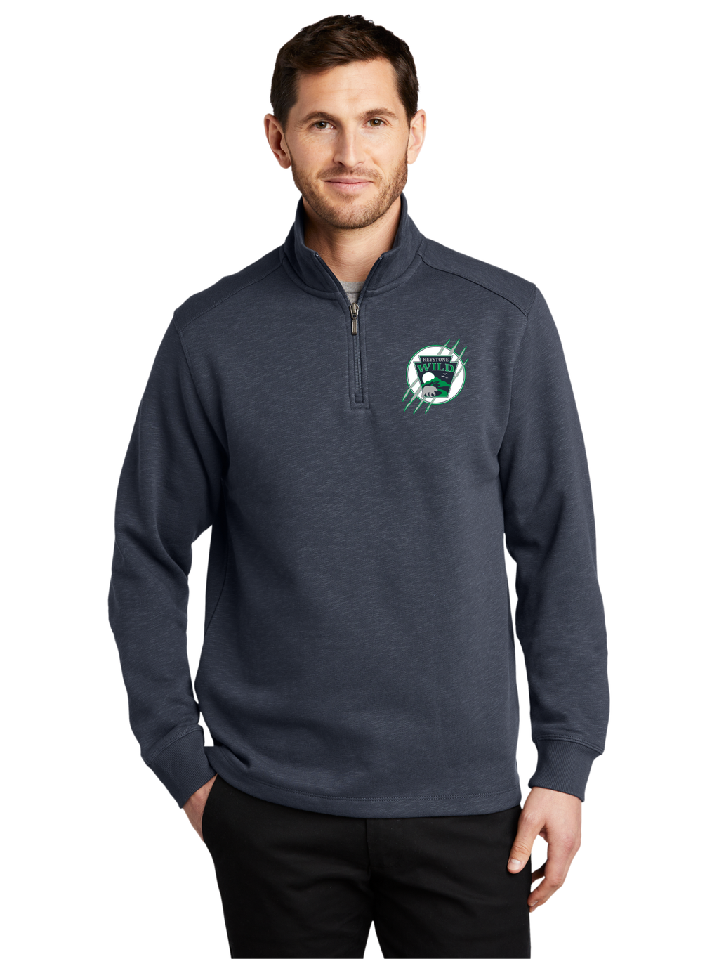 Embroidered Fleece Quarter Zip - Keystone