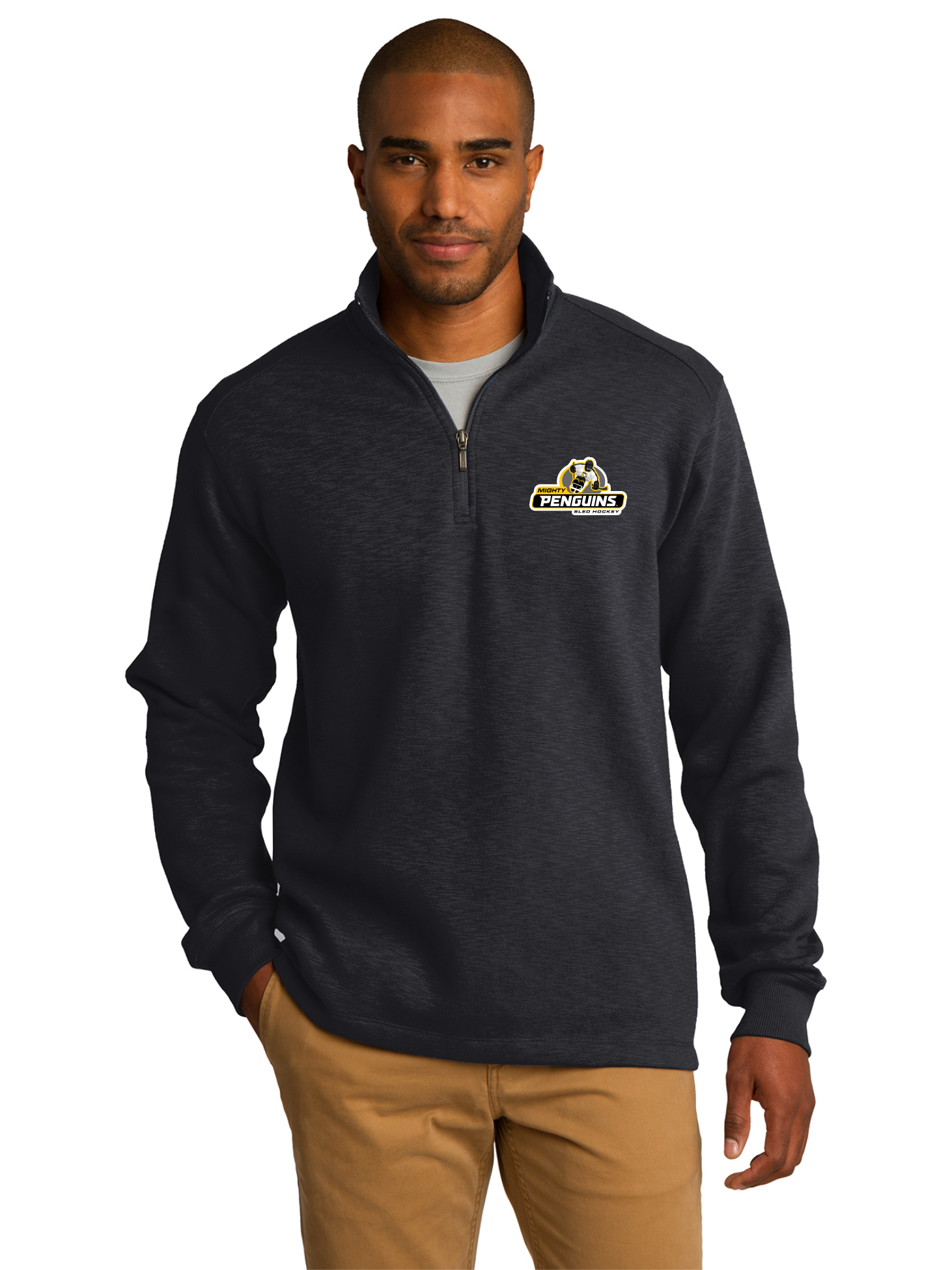 Embroidered Fleece Quarter Zip - Mighty Penguins