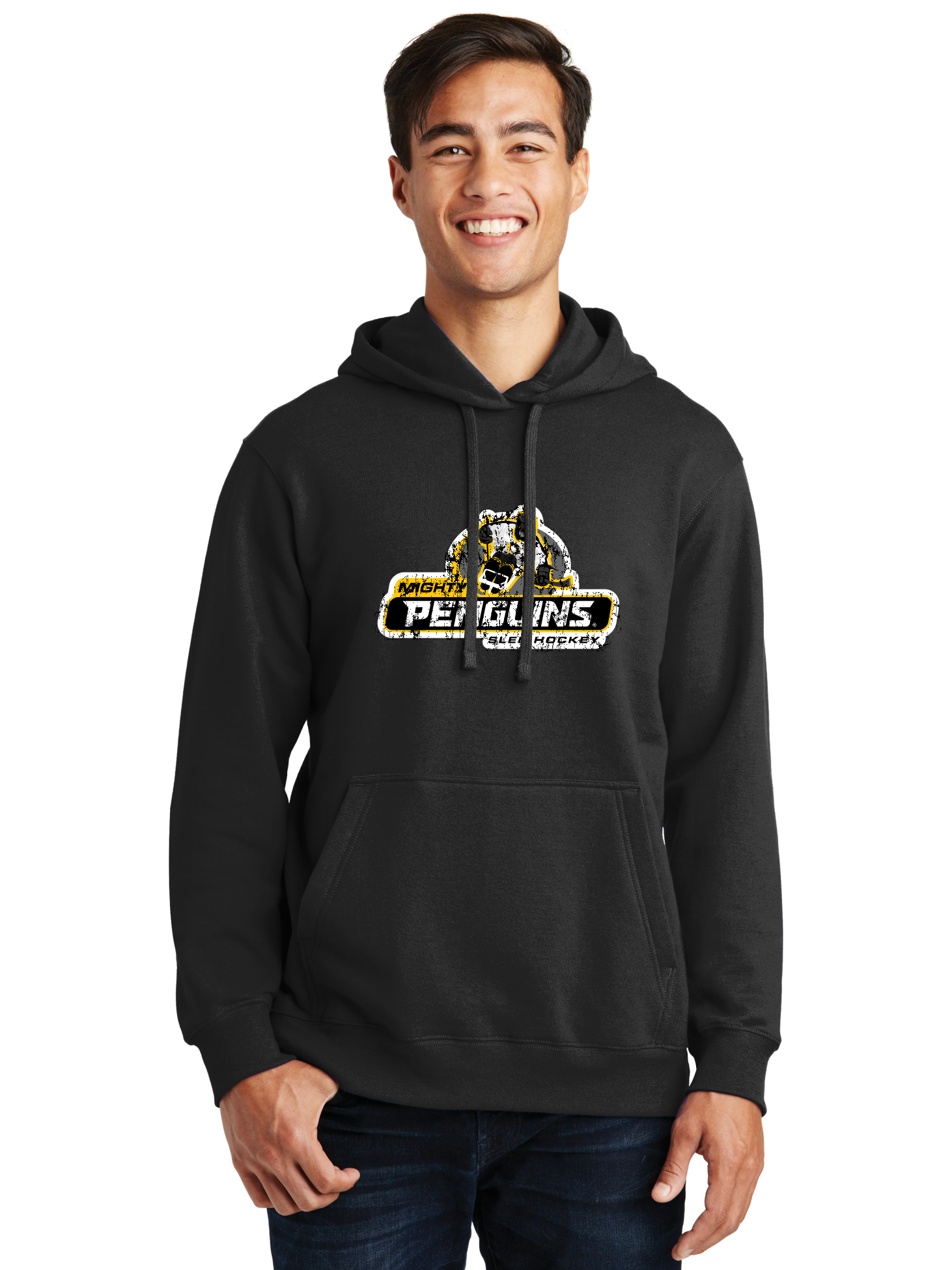 Distressed Logo Hoodie - Mighty Penguins