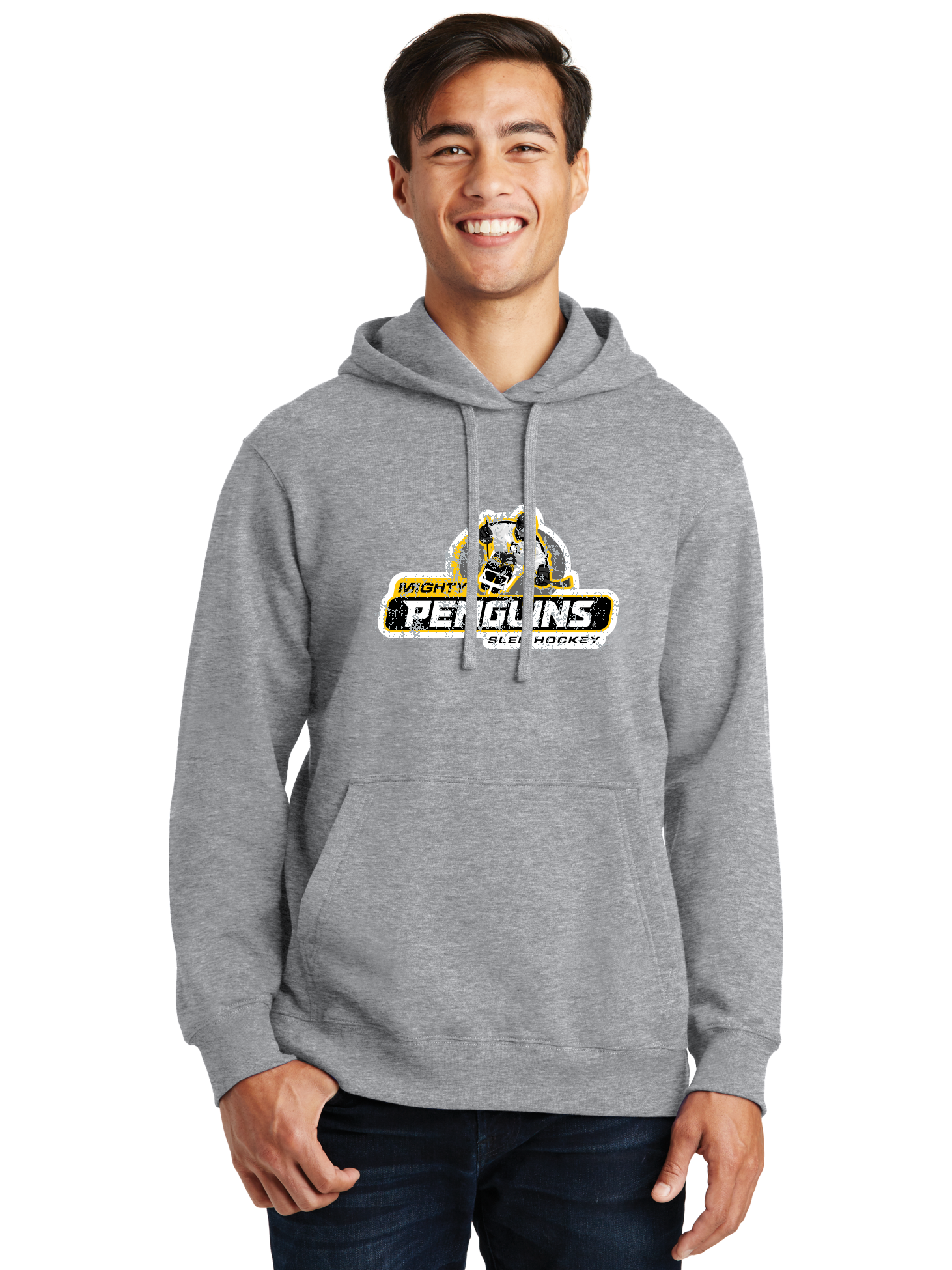 Distressed Logo Hoodie - Mighty Penguins