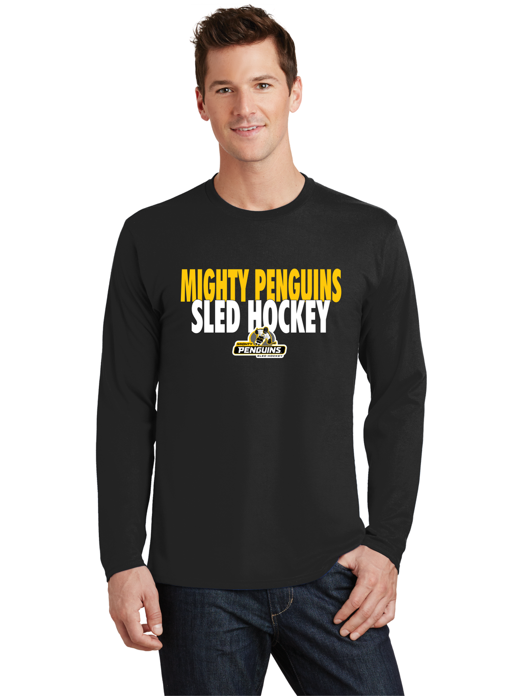 Text LS T-Shirt - Mighty Penguins