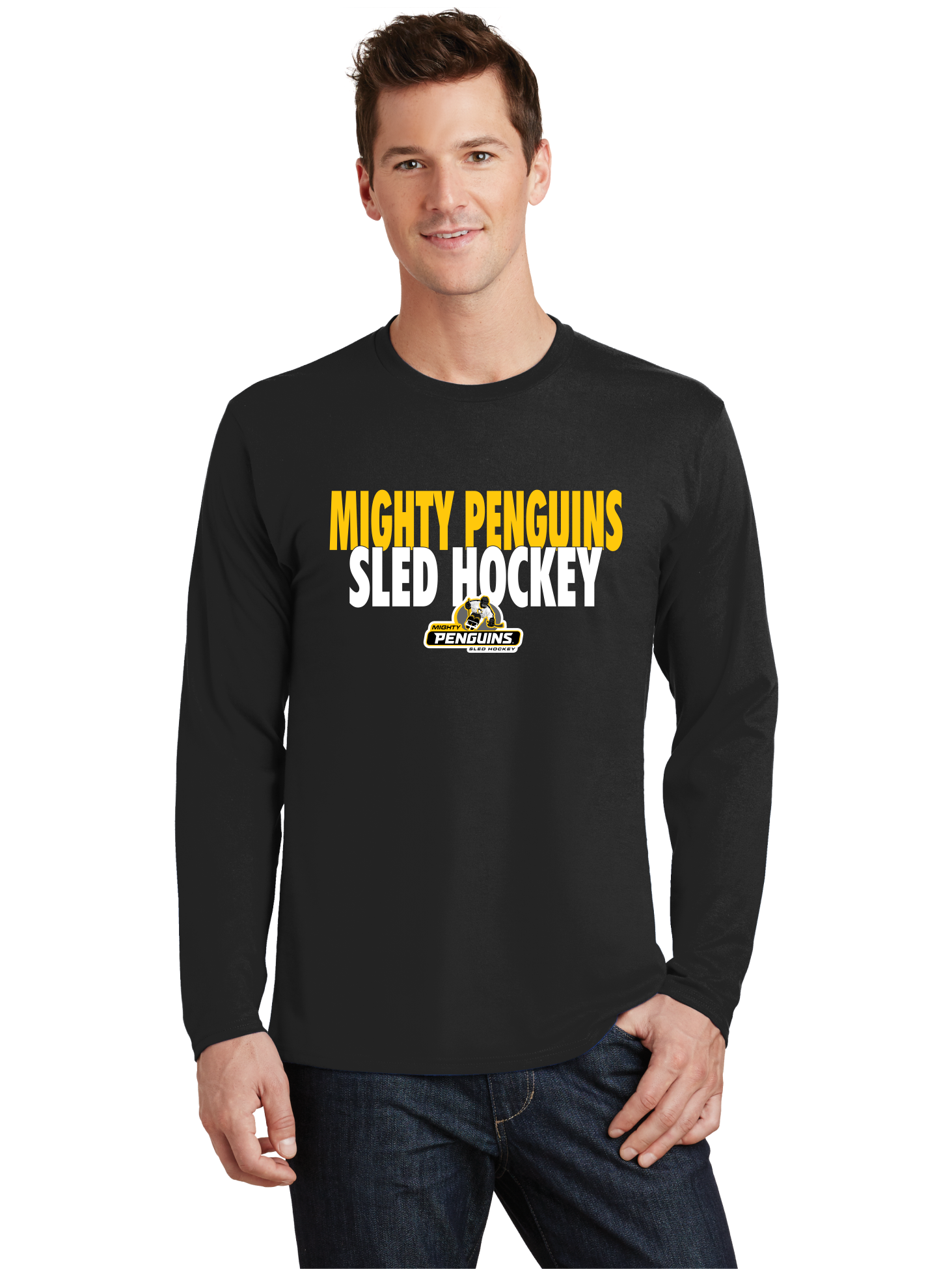 Text LS T-Shirt - Mighty Penguins