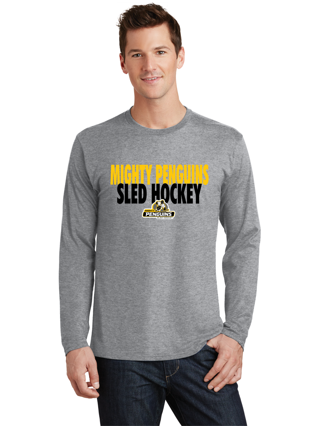 Text LS T-Shirt - Mighty Penguins