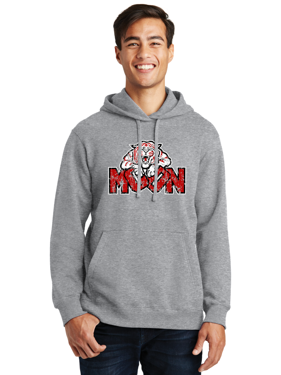 Distressed Logo Hoodie - Moon