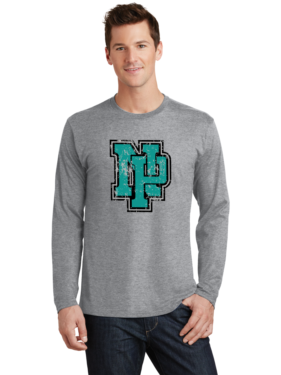 Distressed Logo LS T-Shirt - NP