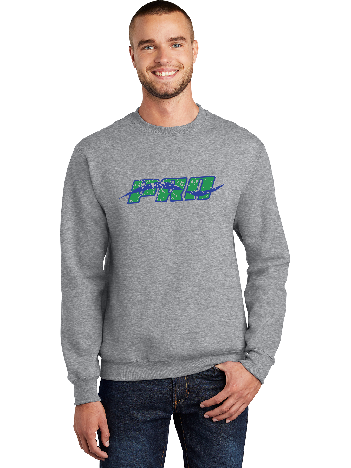 Distressed Logo Crew Neck - PRA