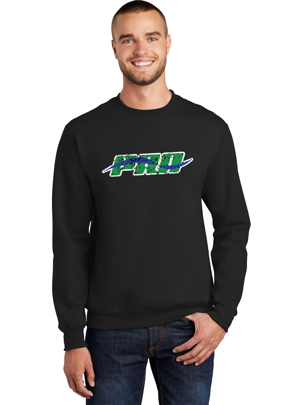 Distressed Logo Crew Neck - PRA