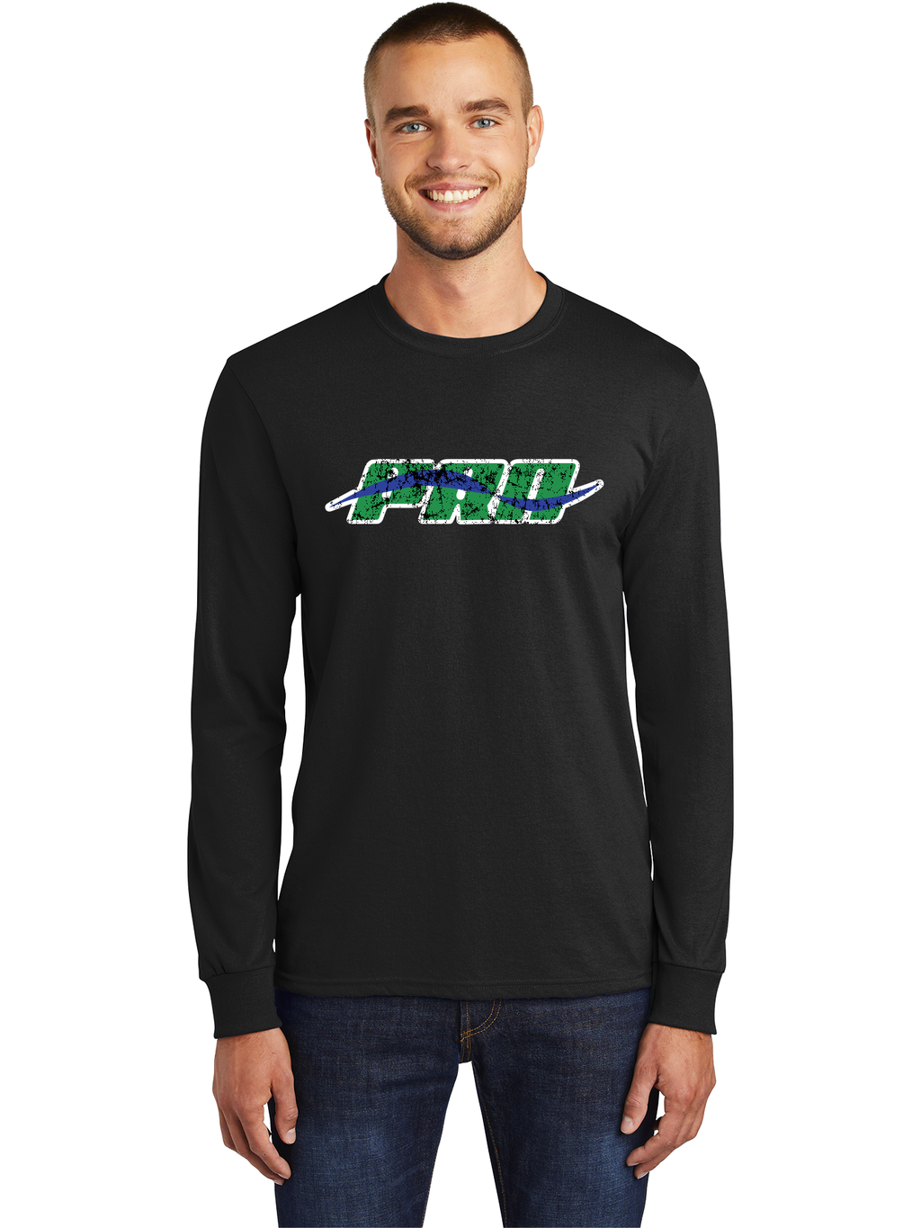 Distressed Logo LS T-Shirt - PRA