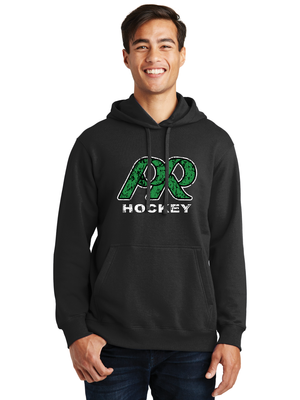 Distressed Logo Hoodie - Pine Richland