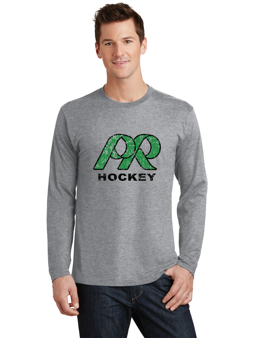 Distressed Logo LS T-Shirt - Pine Richland